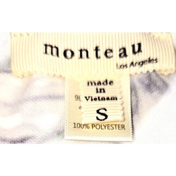 Monteau Small Women's Sleeveless Green Floral Sun Dress Miss Size 4 6 S - Picture 4 of 6